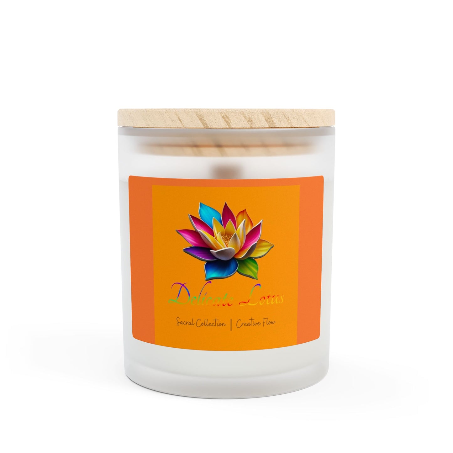 Sacral Chakra Frosted Glass Candle, 11oz