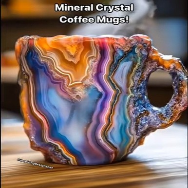 Resin Mineral Crystal Coffee Mug With Handles