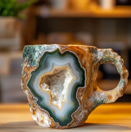 Resin Mineral Crystal Coffee Mug With Handles