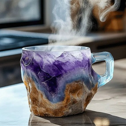 Resin Mineral Crystal Coffee Mug With Handles