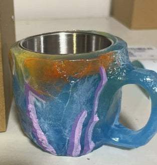 Resin Mineral Crystal Coffee Mug With Handles