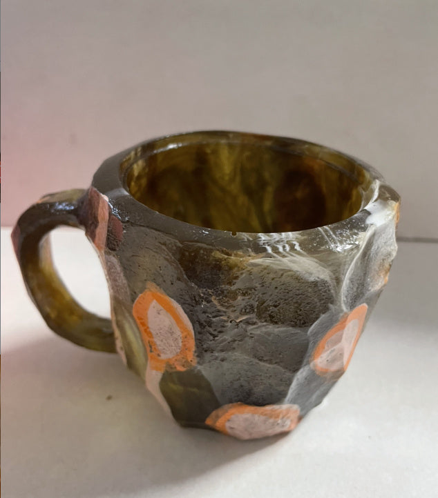 Resin Mineral Crystal Coffee Mug With Handles