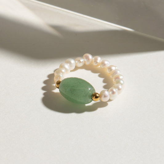 Jade & Pearl Ring