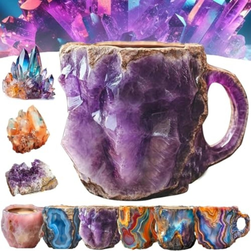 Resin Mineral Crystal Coffee Mug With Handles