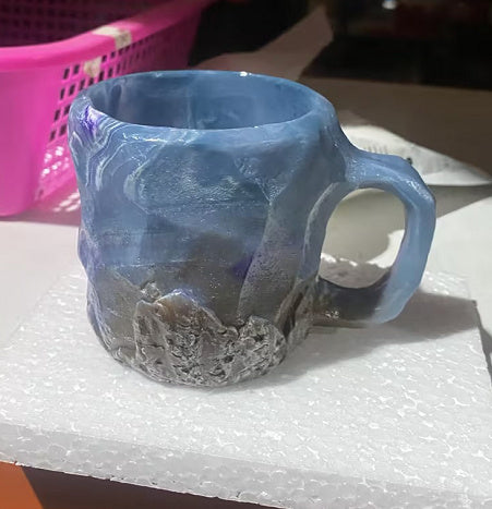 Resin Mineral Crystal Coffee Mug With Handles