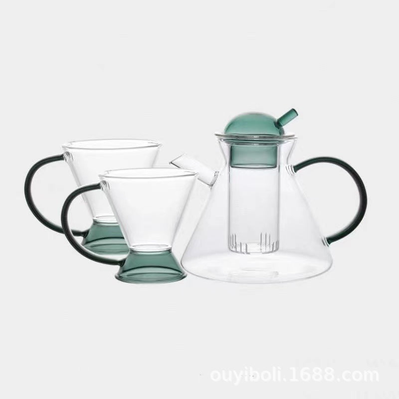 Delicate Lotus Glass Tea Set