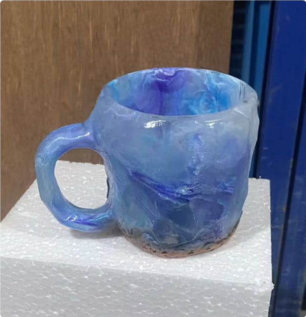 Resin Mineral Crystal Coffee Mug With Handles