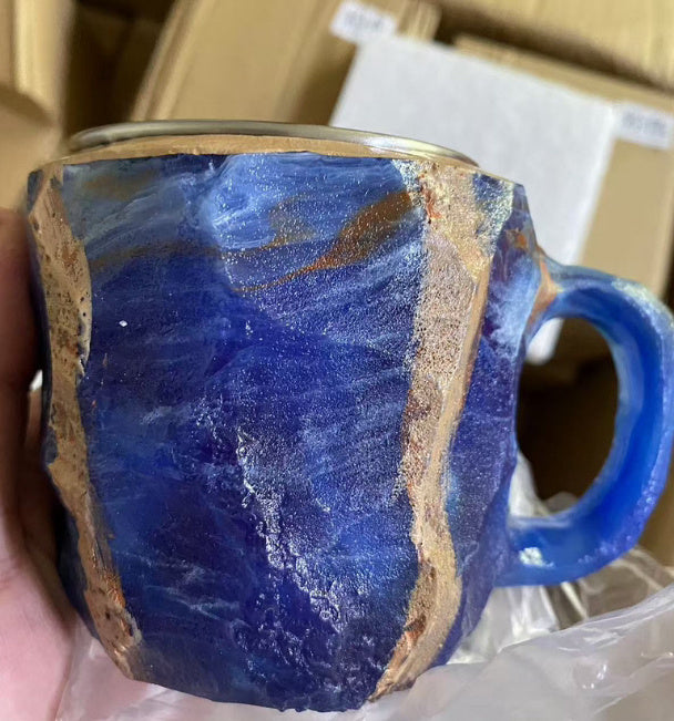 Resin Mineral Crystal Coffee Mug With Handles