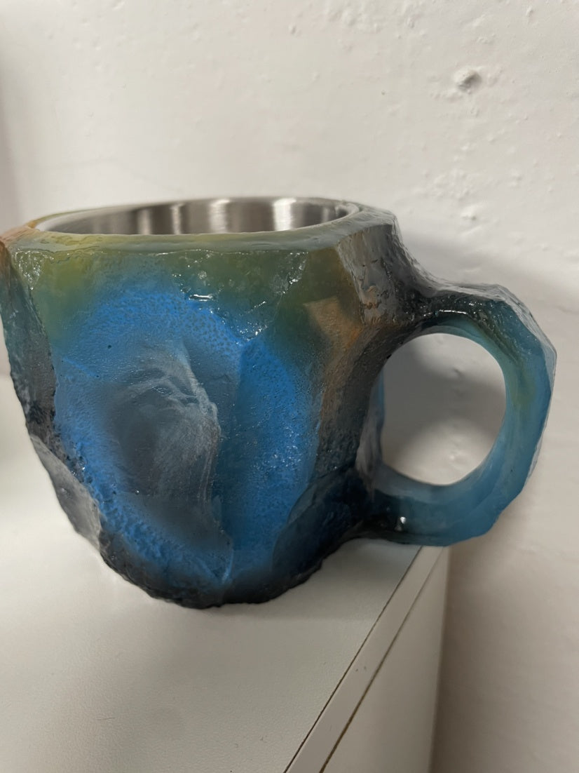 Resin Mineral Crystal Coffee Mug With Handles